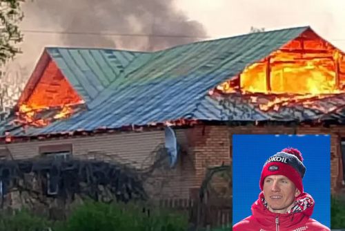 Foto: Olympijskému vítězi Bolšunovi shořel dům na hranicích s Ukrajinou