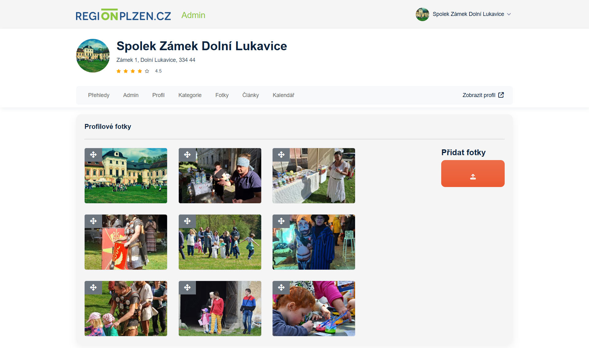 Ukázka administrace – snímek 2